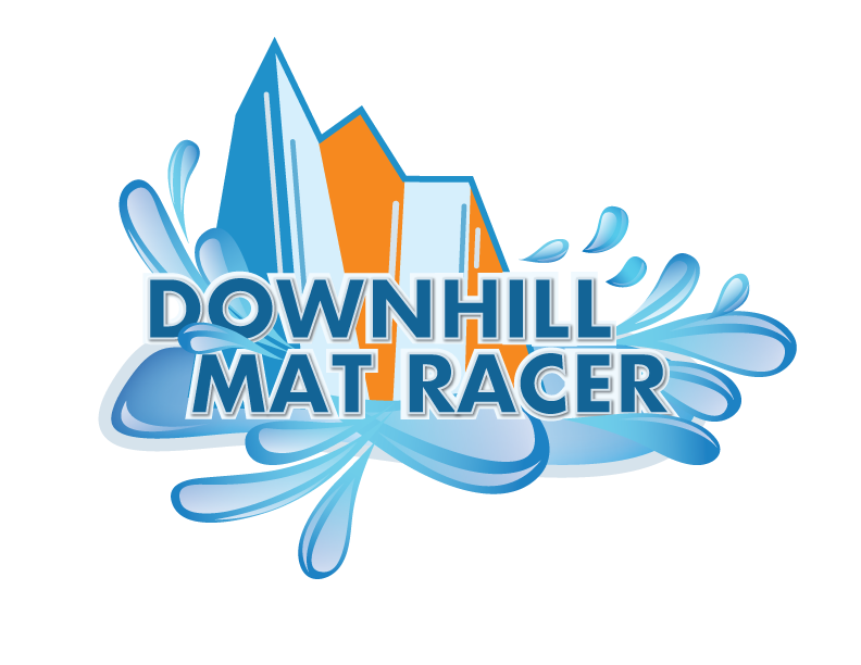 Downhill Mat Racer slide logo at Avalanche Bay Indoor Waterpark