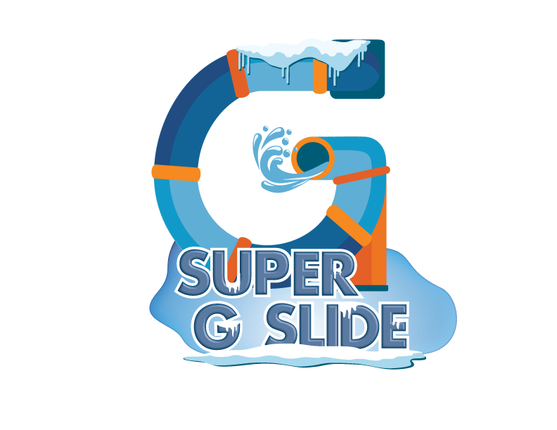 Super G slide logo at Avalanche Bay Indoor Waterpark